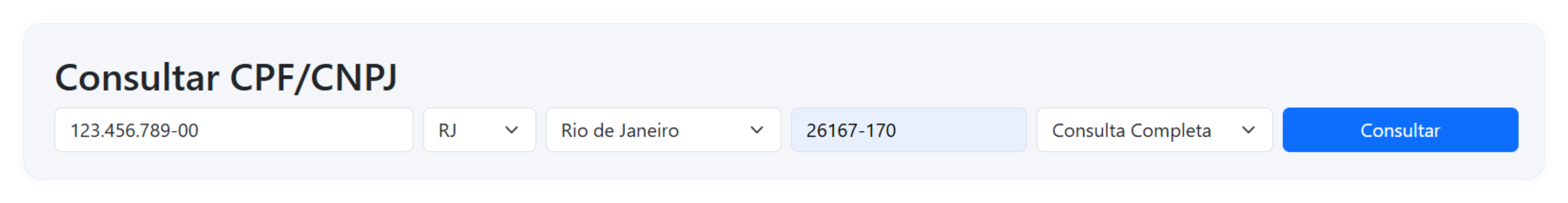 Consulta de CPF/CNPJ